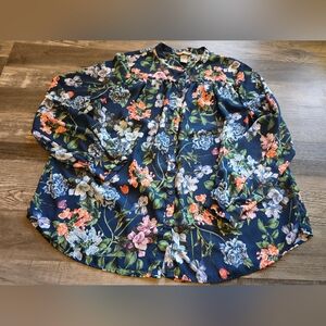 H&M Floral Long Sleeve Blouse Size 12